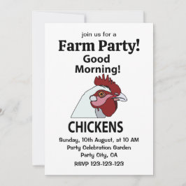 Convite Galinhas Boa Manhã Frango Engraçado