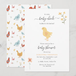 Convite Galinhas Bonitas Pintinhos de Galinhas Atingidas