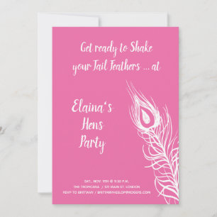 Convite Galinhas de festa Shake your Tail Feathers rosa