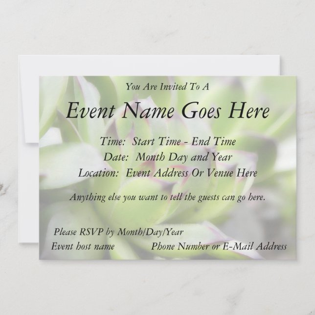 Convite Galinhas E Pintinhos - Sempervivum (Frente)