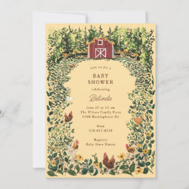 Convite Galinhas no Chá de fraldas da Fazenda Encantadora 