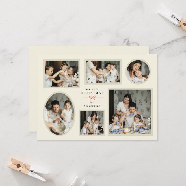 Convite Gallery Wall Holiday Card (Frente/Verso In Situ)