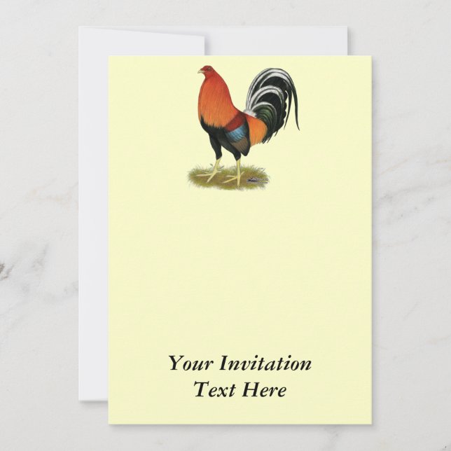 Convite Galo Gamecock Wheaten (Frente)