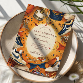 Convite Game Day Vintage Basketball Baby Shower