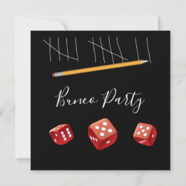 Convite Game Night Red Dice Dice Bunco Dice Party
