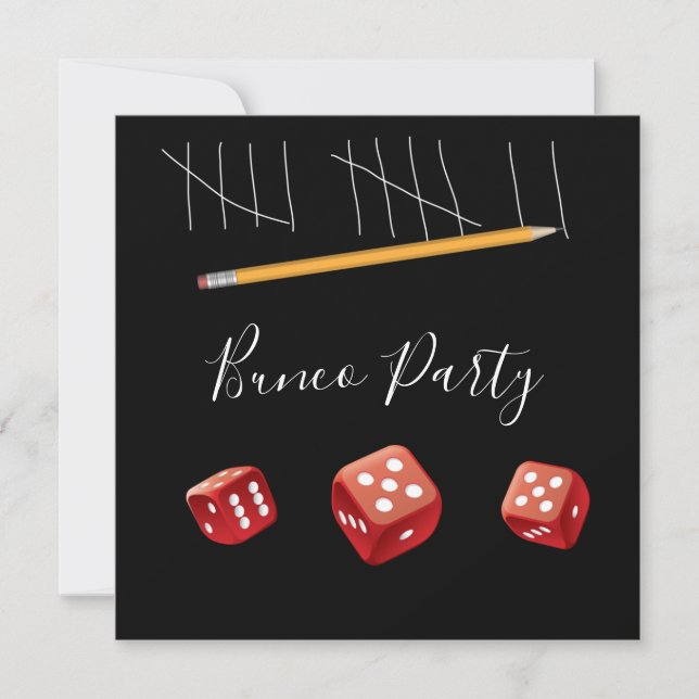 Convite Game Night Red Dice Dice Bunco Dice Party (Frente)