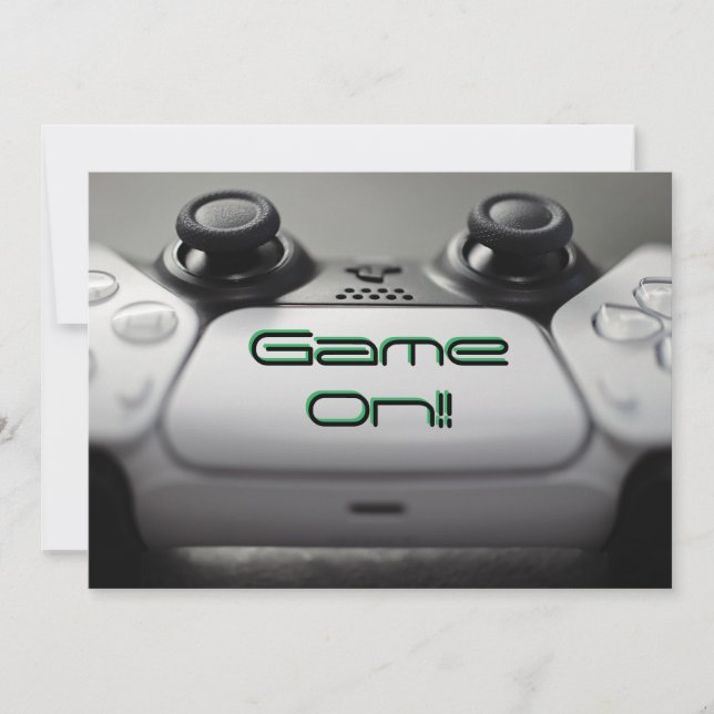 Convite "Game On" Aniversário de Jogos (Frente)