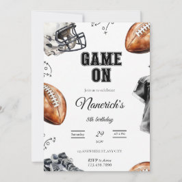 Convite Game On Football Birthday Party Invitation