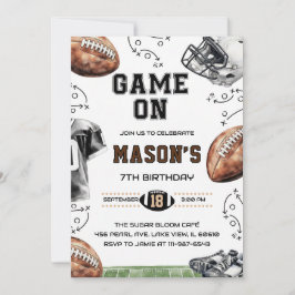 Convite Game On Football Birthday Party Invitation