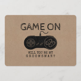 Convite Game On - Padrinho de casamento Engraçado para Jog
