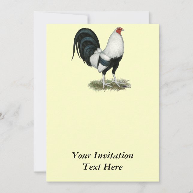 Convite Gamecock de prata de Duckwing (Frente)