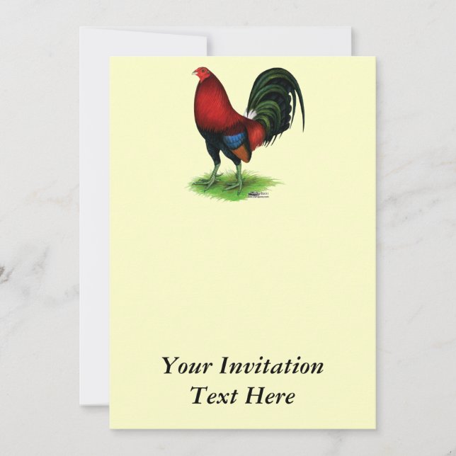 Convite Gamecock:  Escuro - vermelho (Frente)