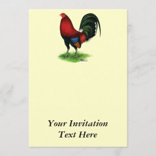 Convite Gamecock:  Escuro - vermelho