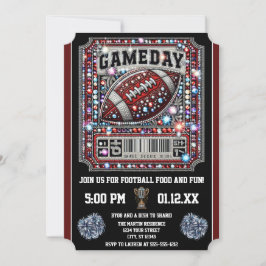 Convite Gameday Bling Futebol Party Big Game Bowl