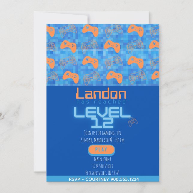 Convite Gamer Birthday  (Frente)