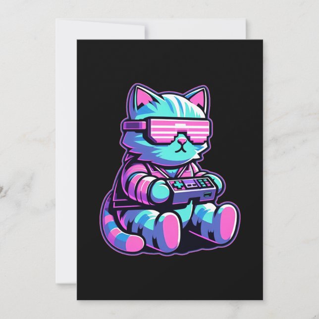 Convite Gamer Gato Legal (Frente)