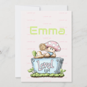 Convite Gamer Girl Nome Personalizado
