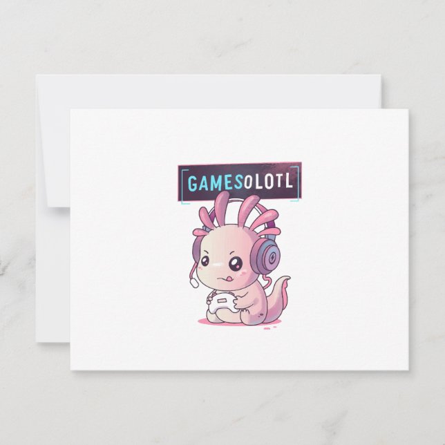 Convite Gamesolotl - Axolotl Jogador (Frente)