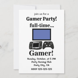 Convite Gaming Gamer Funny Gamer Party