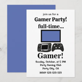 Convite Gaming Gamer Funny Gamer Party