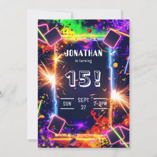 Convite Gaming Video Custom Age Birthday Invitation