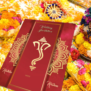 Convite Ganesha para casamento hindu indiano