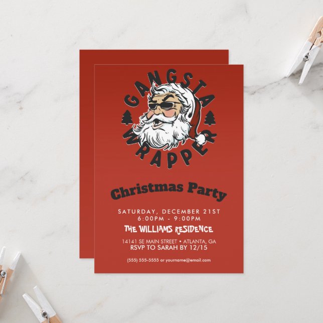 Convite Gangsta Wrapper (Frente/Verso In Situ)