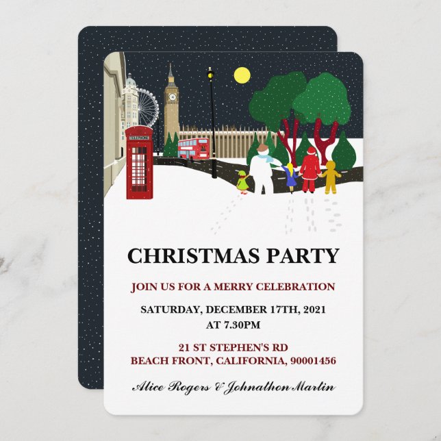 Convite Gangue de Natal em Londres (Frente/Verso)