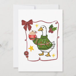 Convite Ganso de Natal Aconchegante Design de Férias