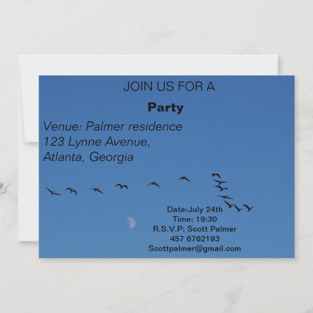 Convite Gansos canadenses em voo (Frente)