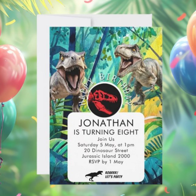 Convite GAR-oto DINO incrível (Unleash the excitement with our ROAR-some BOY DINO Invitation! )