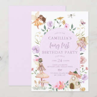 Convite Garden Boho Arch Encantou Fada Primeiro Aniversári