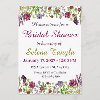 Convite Garden Bridal Shower Invitation Card
