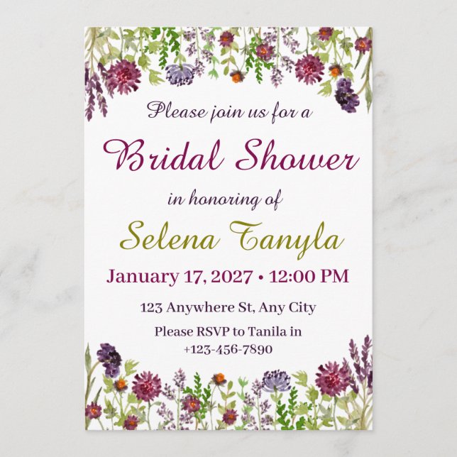 Convite Garden Bridal Shower Invitation Card (Frente)