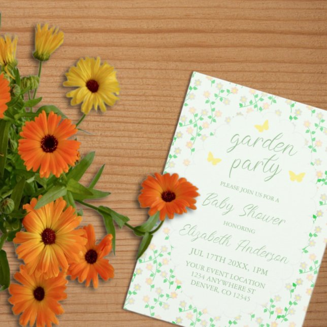 Convite Garden Party Gender Neutral Baby Shower (Criador carregado)