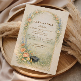 Convite Garden Rose Graduation Celebration