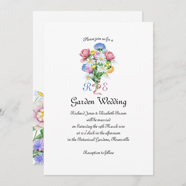 Convite Garden Spring Wedding (Frente/Verso)