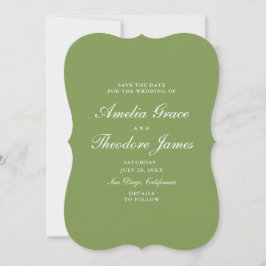 Convite Garden Wedding Save the Date Die-Cut Green