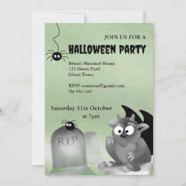 Convite Gargoyle Halloween Party Invitation