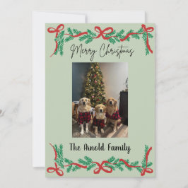 Convite Garland and Bows Christmas Card