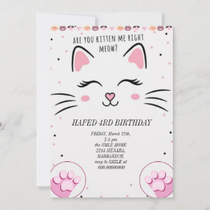 Convite garota aniversariante meninas gato gatos gatinho c