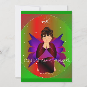 Convite Garota Anjo de Natal Rezando