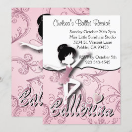 Convite Garota Ballerina Rosa| Balé Dance Considerando