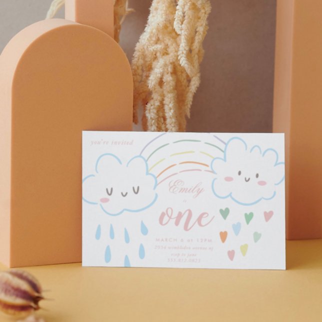 Convite Garota Belos Corações Sobre O Aniversário Do Arco- (Criador carregado)