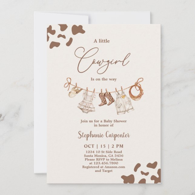 Convite Garota Chá de fraldas (Frente)