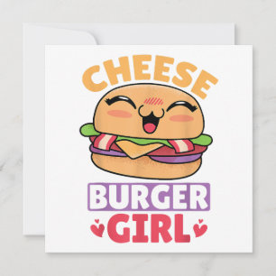 Convite Garota Cheeseburger, Mulheres Hamburger e Cheesebu