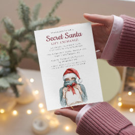 Convite Garota com véu Festa de Natal de Papais noeis Secr