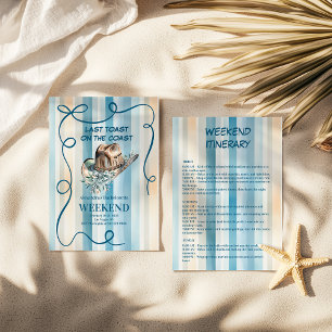 Convite Garota Costeira em Stripes Sunset