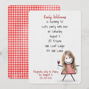 Convite Garota da Festa de Aniversário de 30 Anos com Vinh