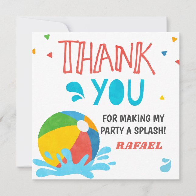 Convite Garota de Aniversário da Festa piscina (Frente)